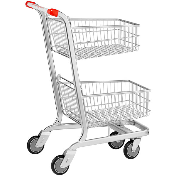 Regency Supermarket TwoTier Chrome Grocery Cart