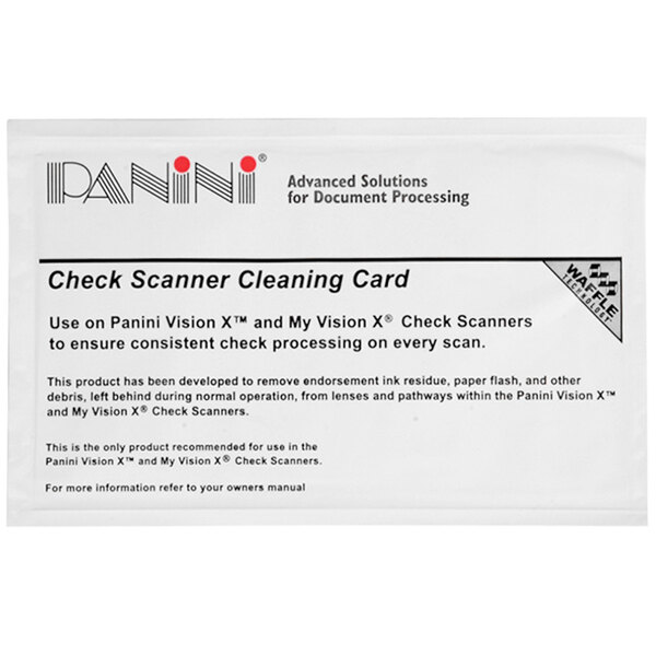 Controltek USA 510011 Panini Check Scanner Cleaning Card with