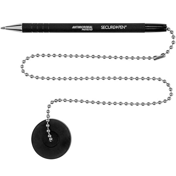 A Controltek USA Secure-A-Pen with a chain around it.