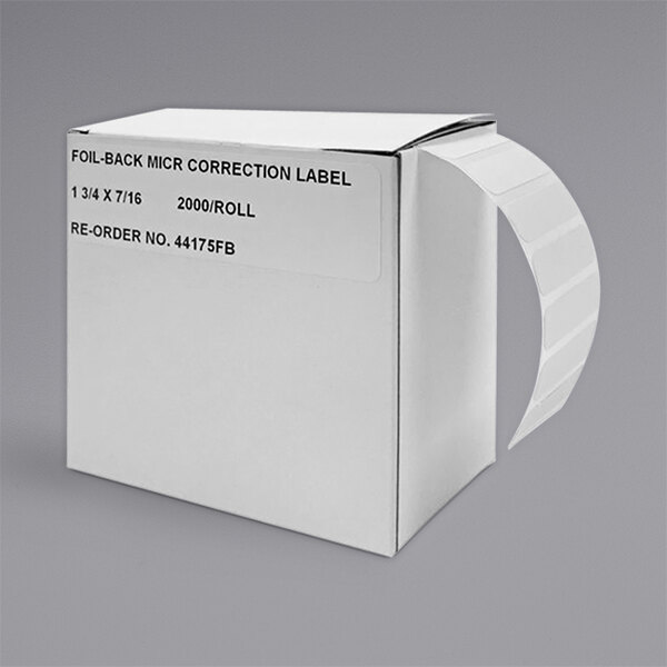 A white box of Controltek USA foil-backed correction labels with a label on it.