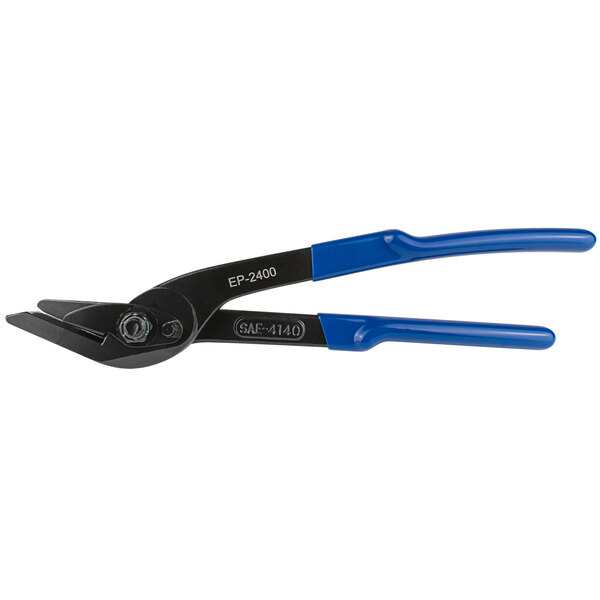 Lavex Economy Strap Shears with blue and black handles.