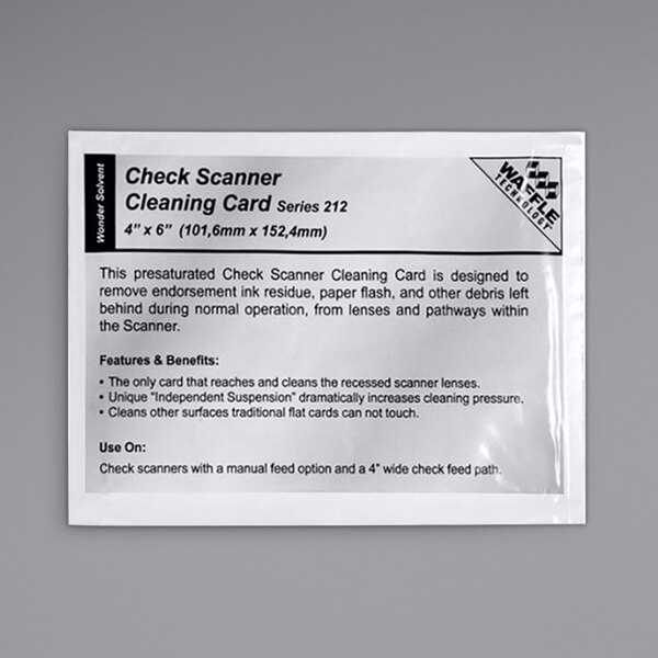 Controltek USA 510013 PreSaturated Check Scanner Cleaning Card 15/Box