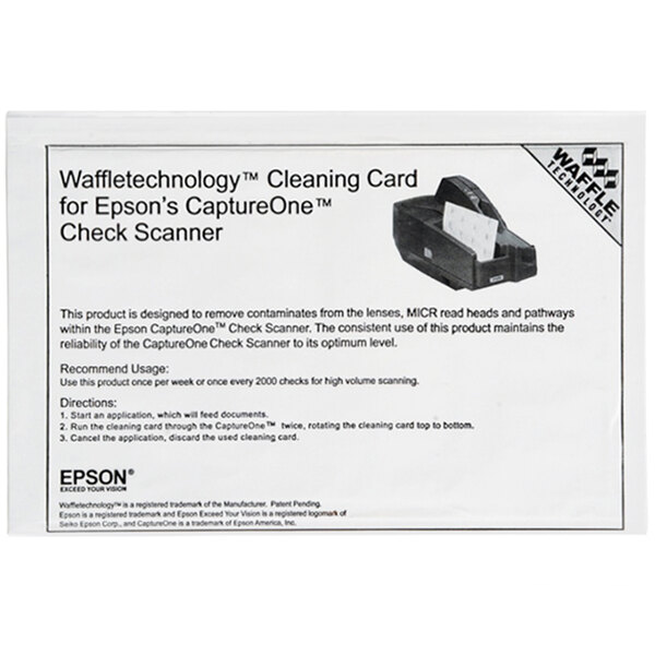 Controltek USA 510071 Epson Check Scanner Cleaning Card with