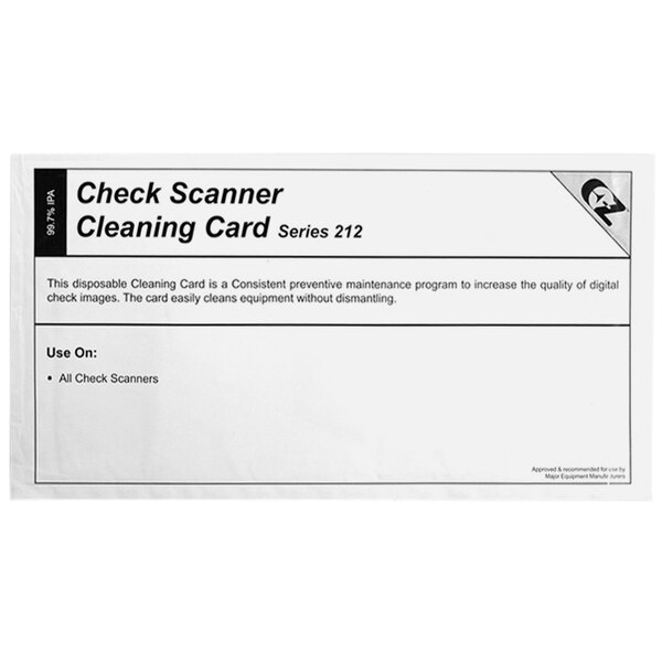 Controltek USA 510010 Check Scanner Cleaning Card 25/Box