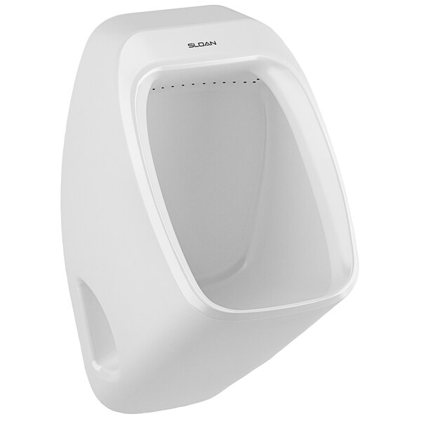 A white Sloan designer washdown urinal with rear spud inlet.