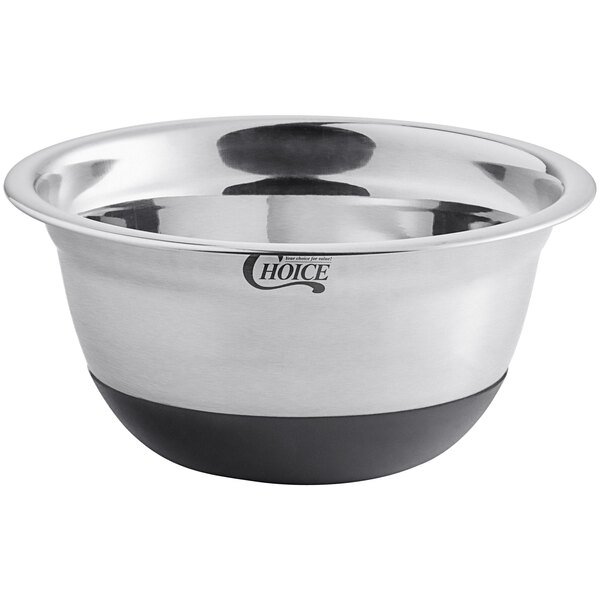 Choice .75 Qt. Stainless Steel Mixing Bowl with Silicone Bottom