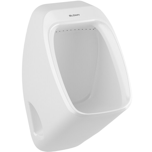 A white Sloan designer washdown urinal with rear spud inlet.