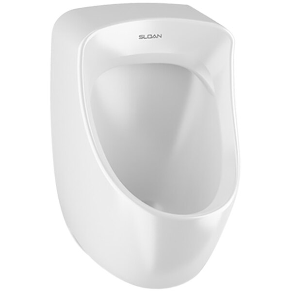 A white Sloan small washdown urinal with rear spud inlet.