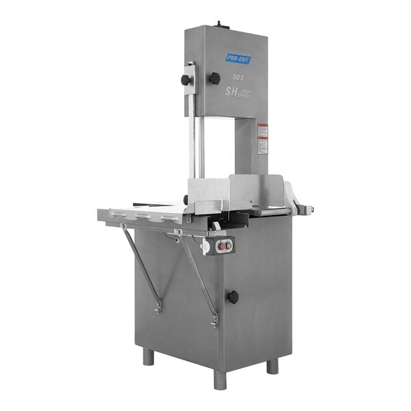 A ProCut KS-120 vertical band meat saw with a white background.