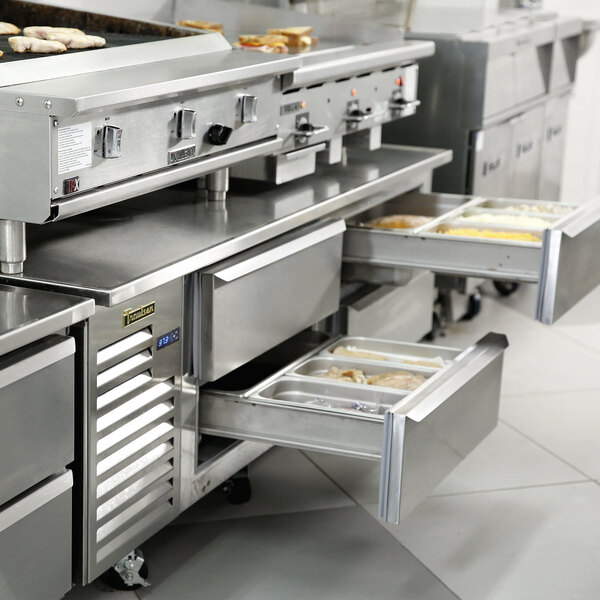 Traulsen TE072HT 4 Drawer 72" Refrigerated Chef Base - Specification Line