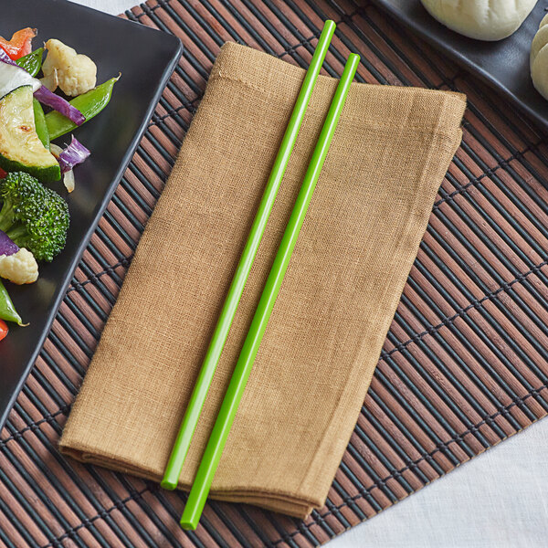 Live Well 10.5" Green Melamine Asian Chopsticks – Pack Of 10 Pairs (20 Sticks)