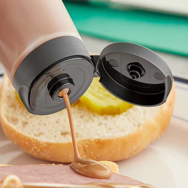 38/400 Black Inverted Squeeze Bottle Lid with Pressure Sensitive Liner