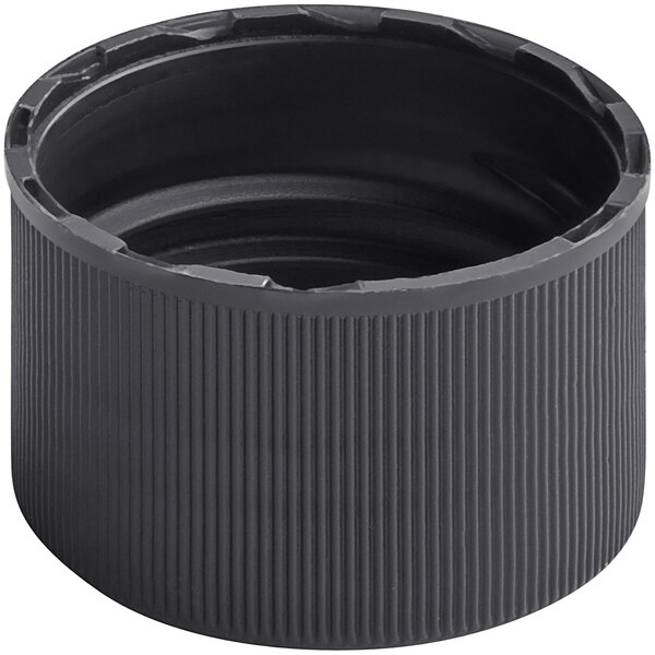 24/410 Black Continuous Thread Lid with Foam Liner - 4300/Case