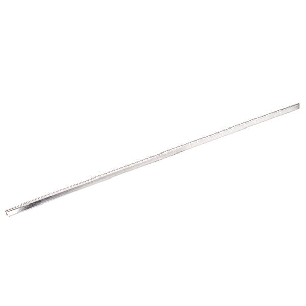 A long thin metal rod with a toothed edge.