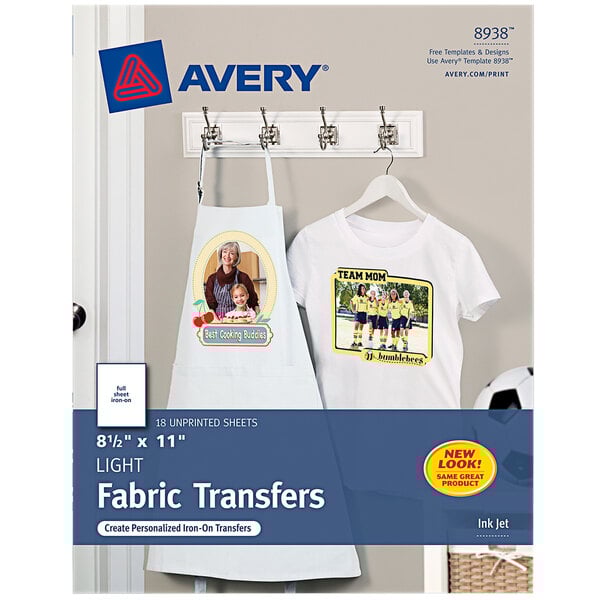 Avery® 8938 8 1/2 avery-8938-8-1-2-x-11-fabric-transfers-for-light-fabrics-18-pack