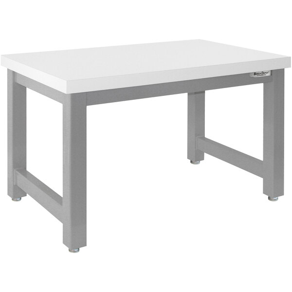 A BenchPro Harding series workbench with a Formica laminate top and gray base.
