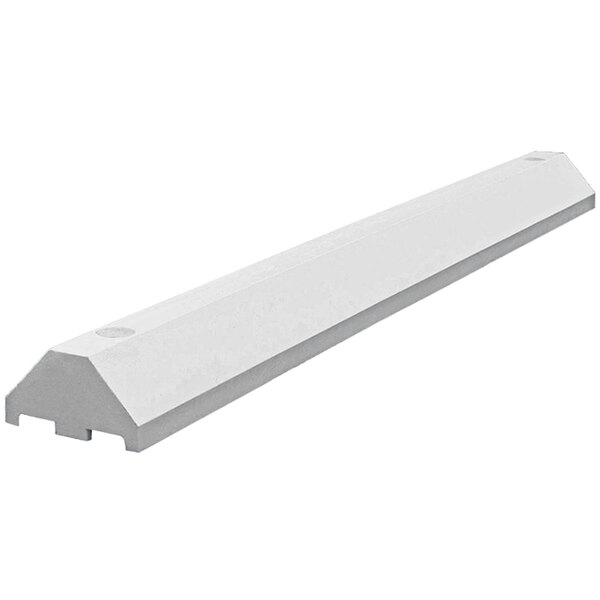 A long white rectangular Plastics-R-Unique Ultra parking block with holes on the long edge.