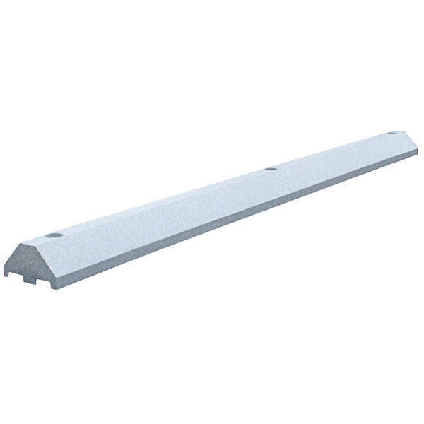 A long white metal bar with holes.