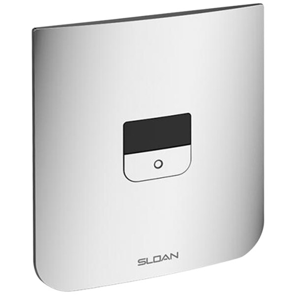 A white rectangular Sloan sensor with a black square button.