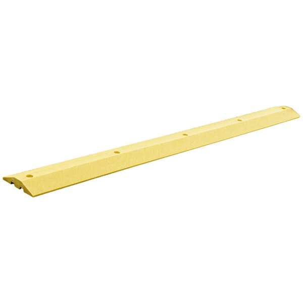 A long yellow rectangular plastic object with channels.