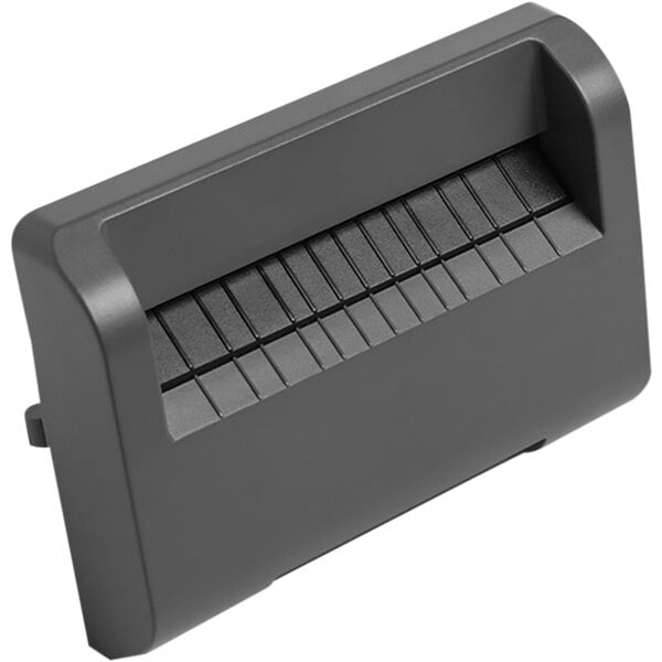 A black rectangular Brother label cutter drawer.