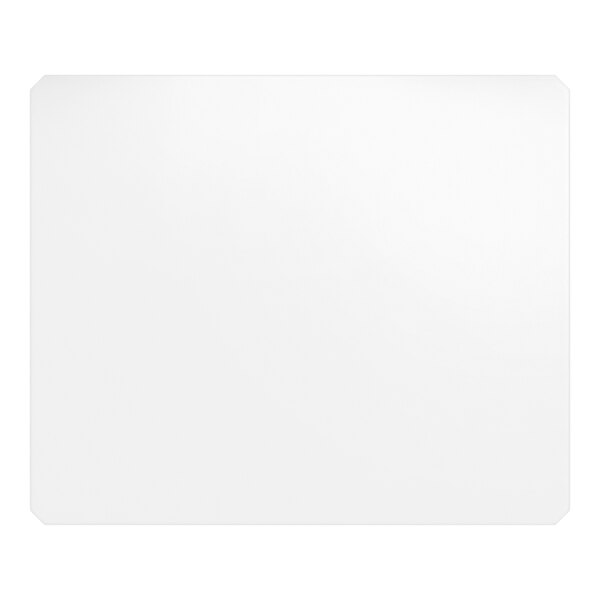 A clear PVC shelf liner measuring 30 inches by 36 inches with slightly rounded corners.