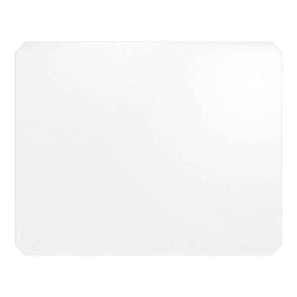 A clear PVC shelf liner measuring 24 inches by 30 inches with slightly rounded corners.