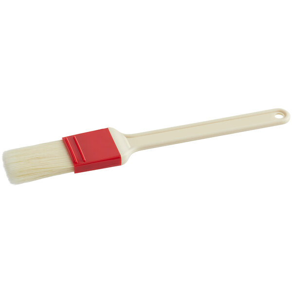 Choice 1 3/8"W Natural Bristle Pastry / Basting Brush with Plastic Handle