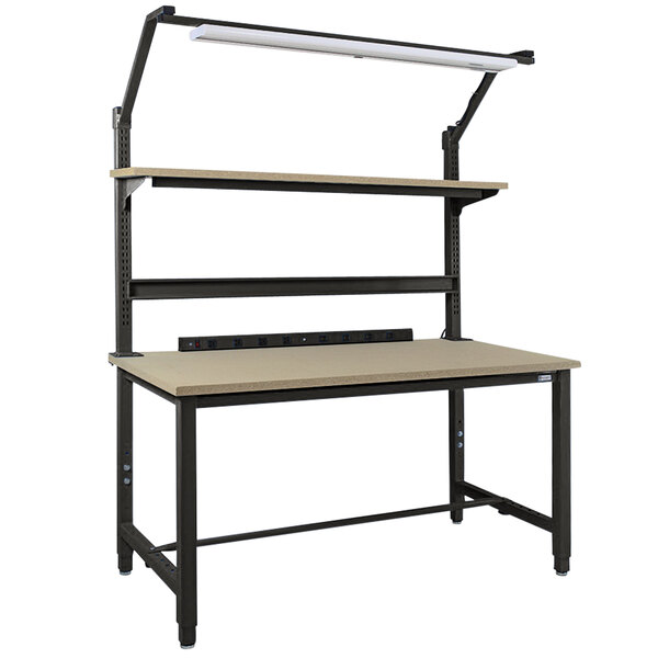 A BenchPro Kennedy workbench with a shelf above the top.