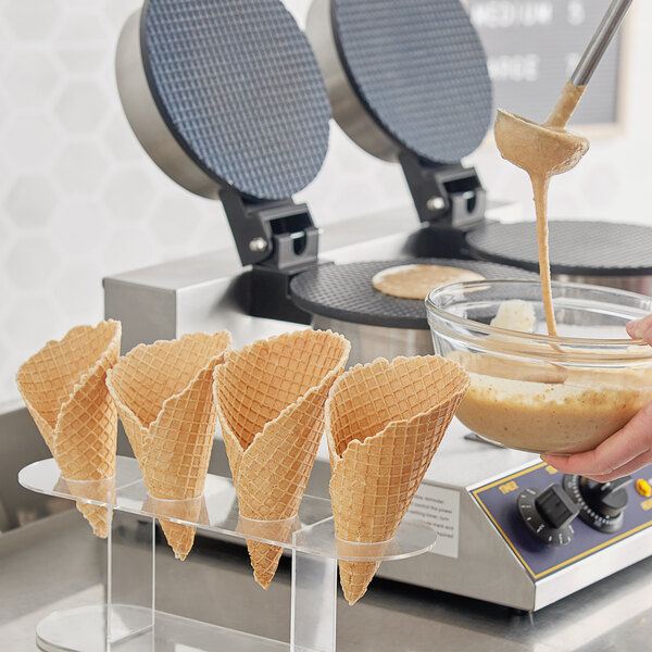 Mini Waffle Ice Cream Cone Maker - Bake 4 Homemade Mini Cones at Once,  Includes