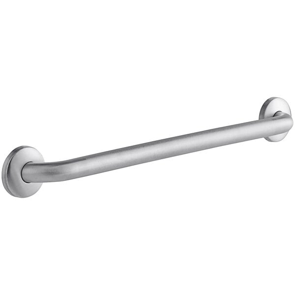 An American Specialties, Inc. stainless steel grab bar with snap flange on a white background.