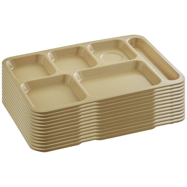 586500 - Left-Hand Economy 6-Compartment Melamine Tray 10 x 14