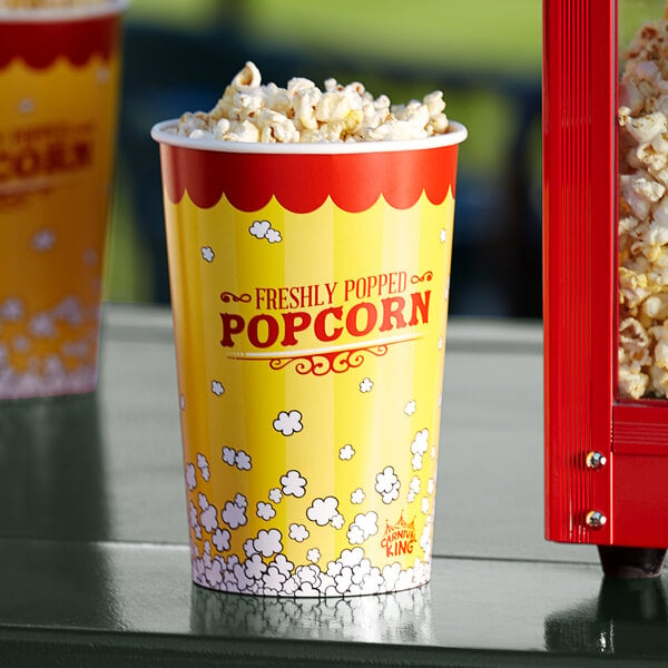 Yellow Theatre Style Paper Popcorn Tubs 