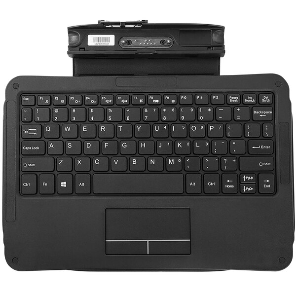 A black Zebra keyboard with a touchpad.