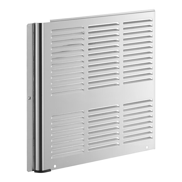 A silver metal Narvon left side panel with vent.