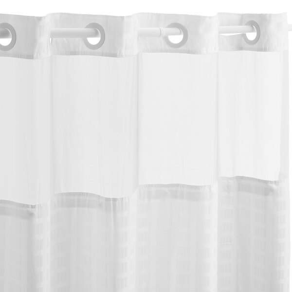 Hookless HBH43MYS01SL77 Madison White Shower Curtain with FlexOn Rings