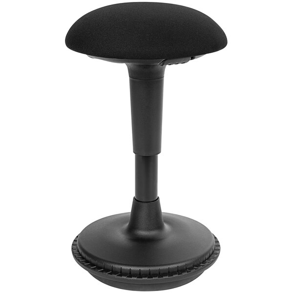 A Flash Furniture black office stool with a round base.