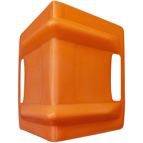 An orange plastic Lavex edge protector with handles.