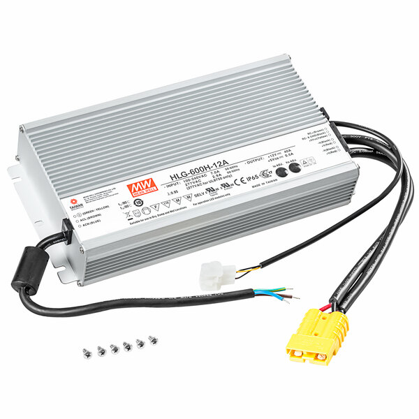 A grey Coldtainer AC/DC power supply with wires.