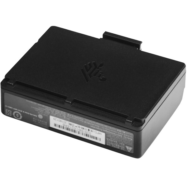 A black rectangular Zebra PowerPrecision+ spare battery with a white label.