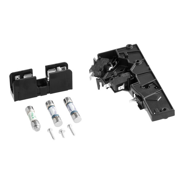 A black rectangular Solwave interlock fuse block with silver metal parts.