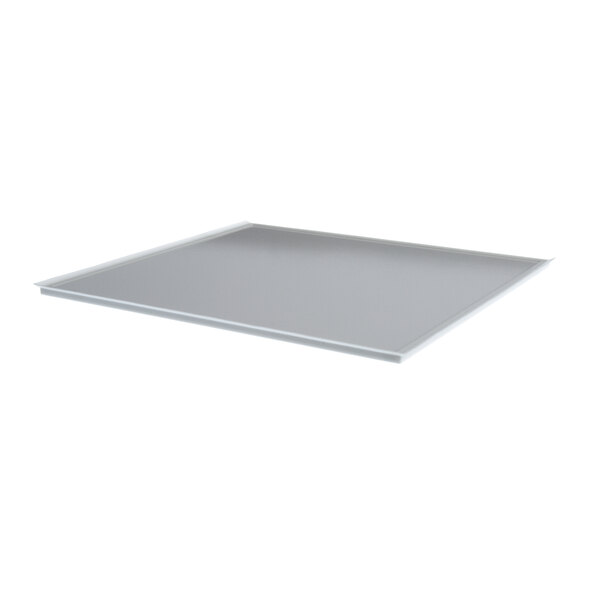 A white rectangular ceramic tray support with a white border.