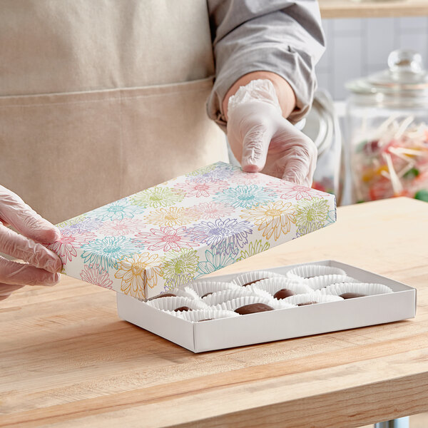 1 lb. Floral Spring Candy Boxes (2-Piece) - 250/Case