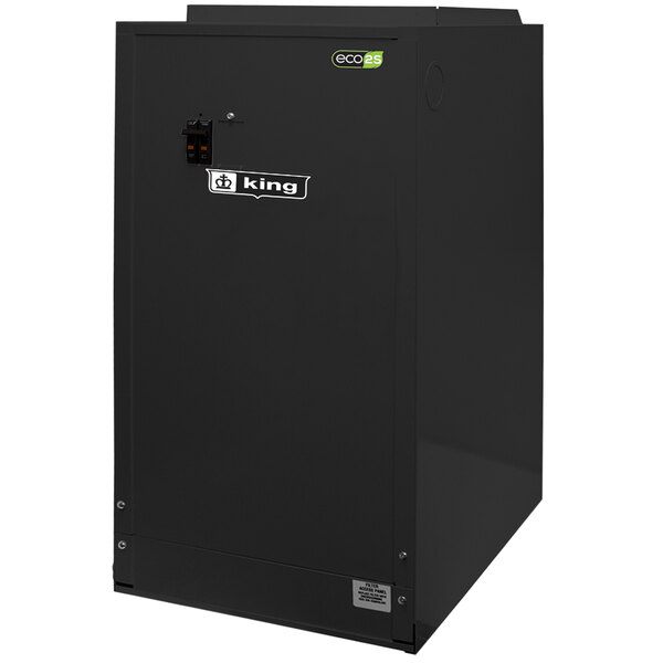 A black rectangular King Electric 2-stage electronic furnace with a white label and keypad.