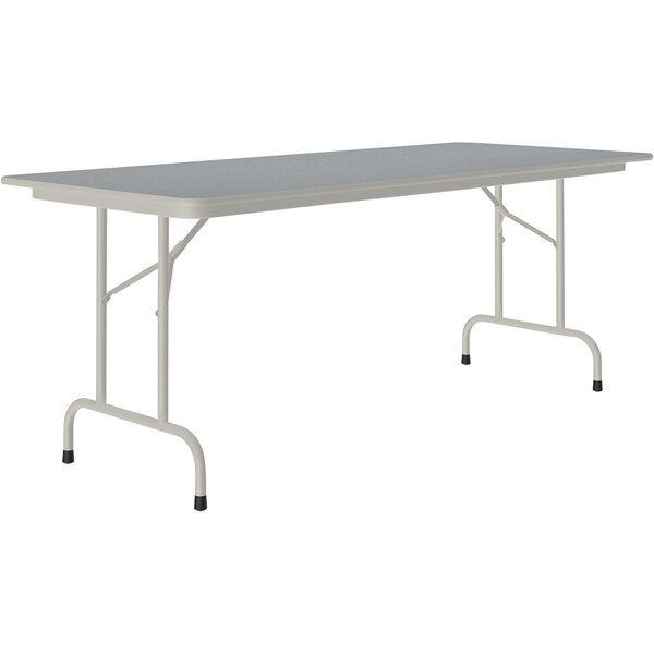 Correll 30" x 72" Gray Granite ThermalFused Laminate Top Folding Table