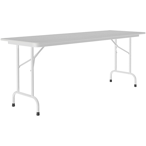 Correll 24" x 60" Gray Granite ThermalFused Laminate Top Folding Table