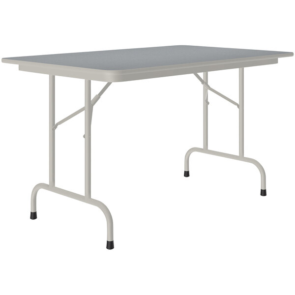 Correll 30" x 48" Gray Granite ThermalFused Laminate Top Folding Table