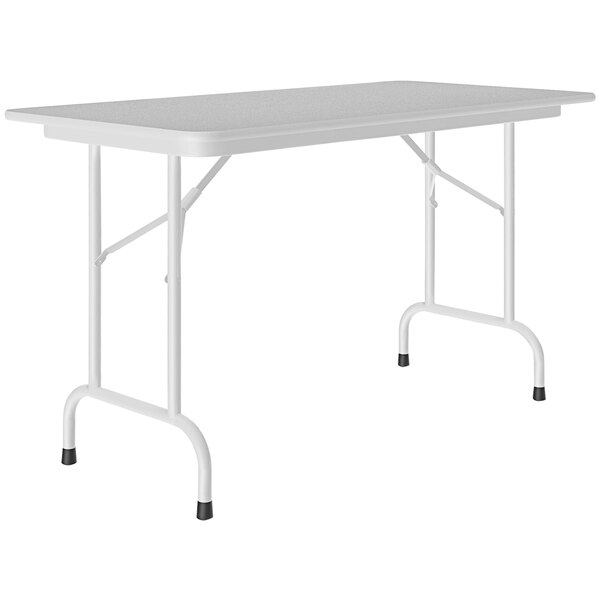 Correll 24" x 48" Gray Granite ThermalFused Laminate Top Folding Table