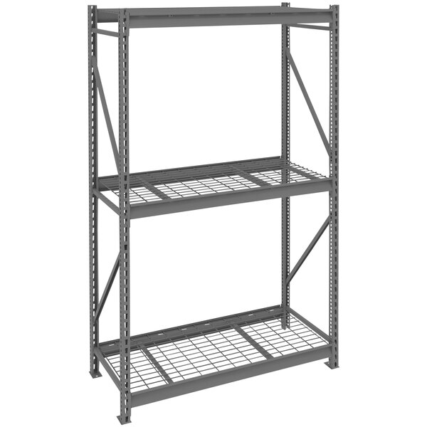 Tennsco 96" Dark Gray Bulk Storage Rack Unit with Wire Decking