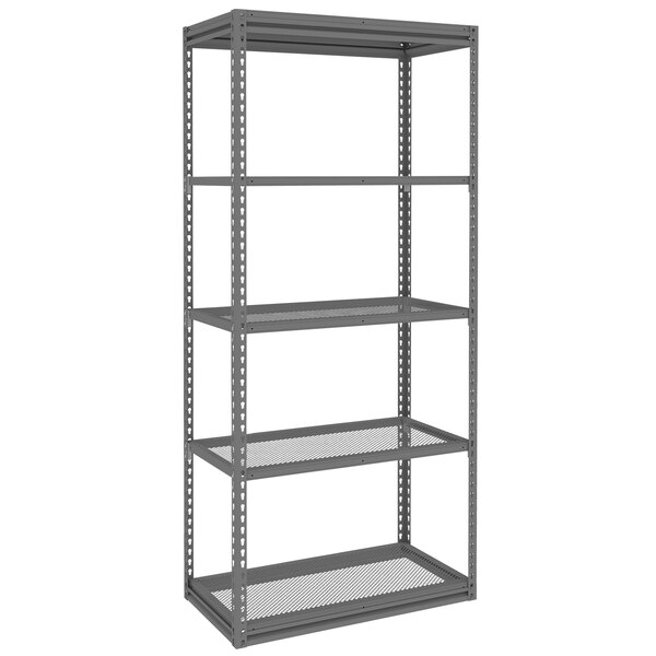 Tennsco ZLine 18" x 36" x 84" Dark Gray 5Shelf Perforated Steel